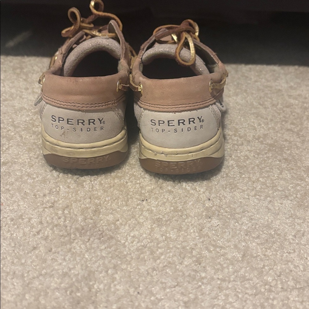 Sperry Tan Leather Boat Shoes with Pink Insoles leather upper - Picture 4 of 9